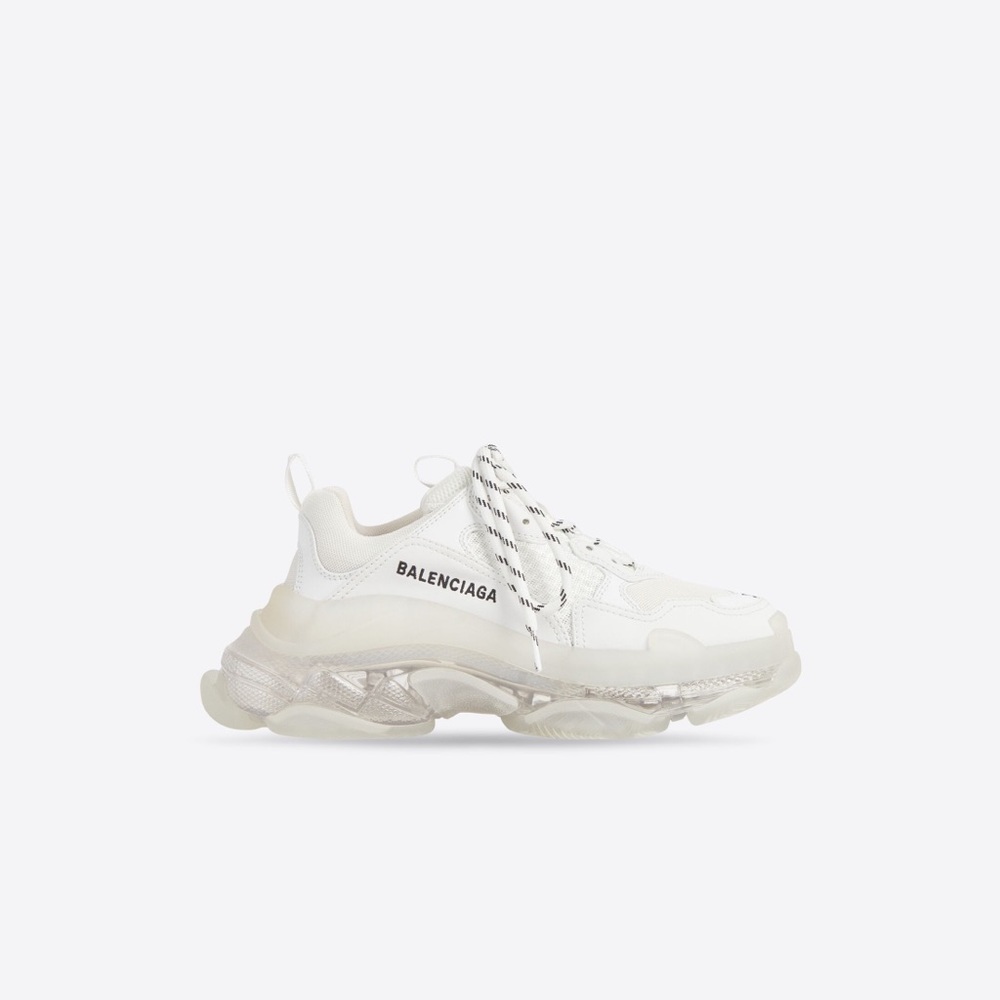 *WHITE BALENCIAGA TRIPLE S Clear Sole*